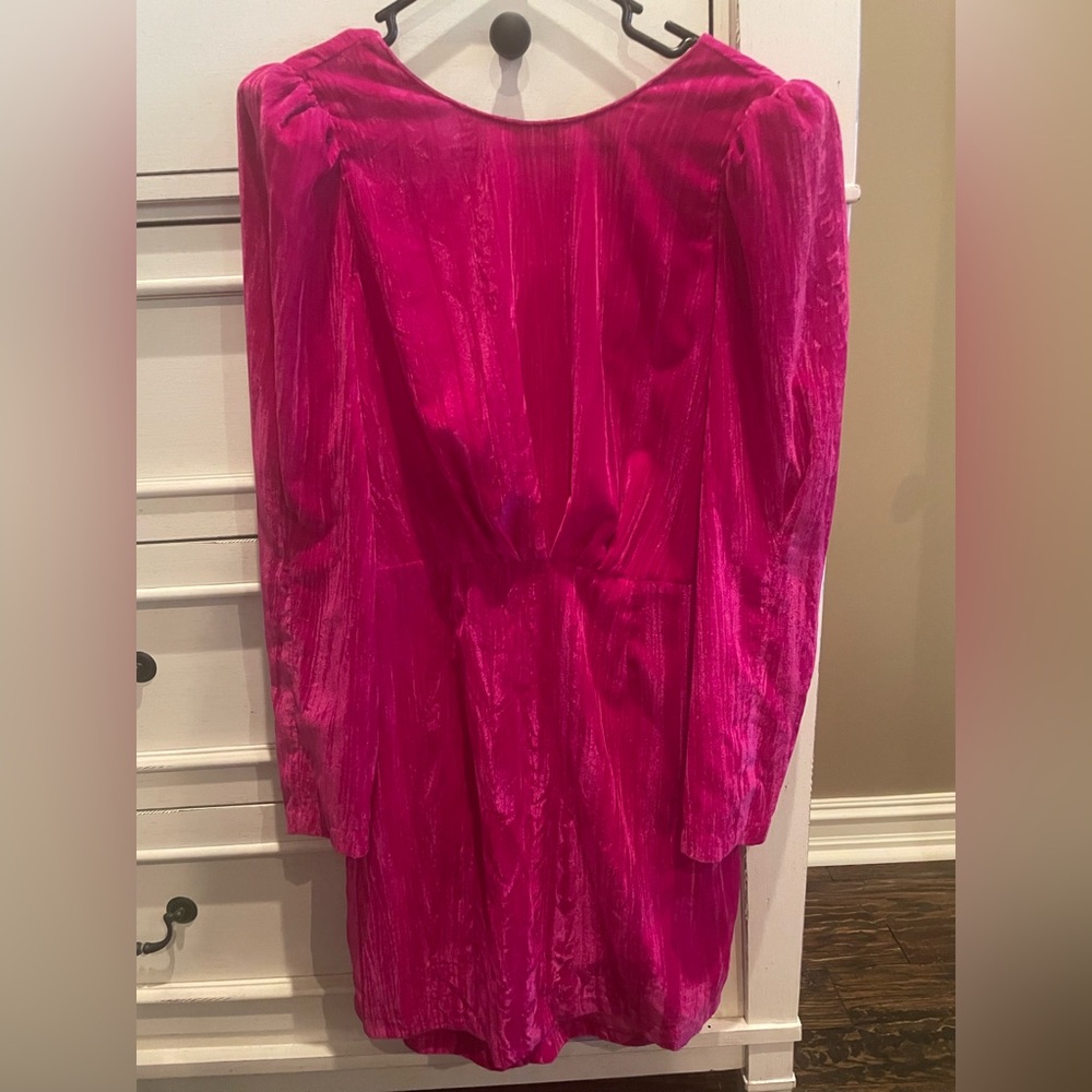 New Saylor Fuchsia mini velvet dress